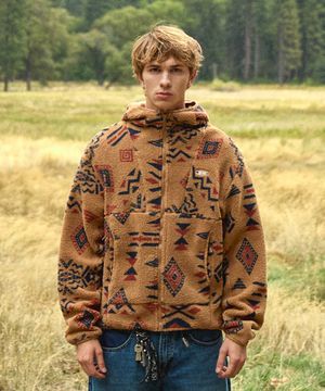 옴스테드 후드 플리스 자켓 브라운 FJK129