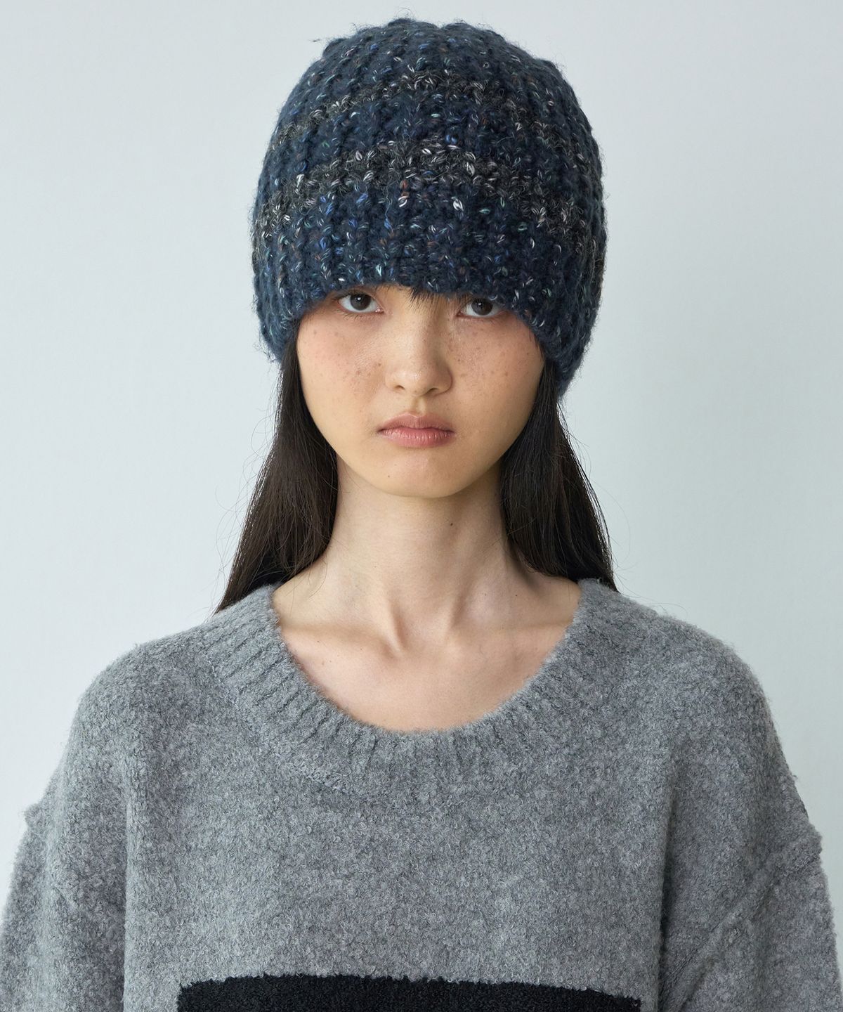 밀로 우먼(MILLO WOMEN) 볼드 스트라이프 비니 [네이비]