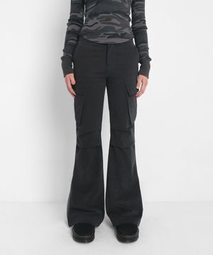 BOOTCUT CARGO PANTS_CHARCOAL