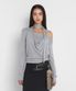 DRAPED HALTER LAYERED LONG SLEEVE T-SHIRT_MELANGE GREY