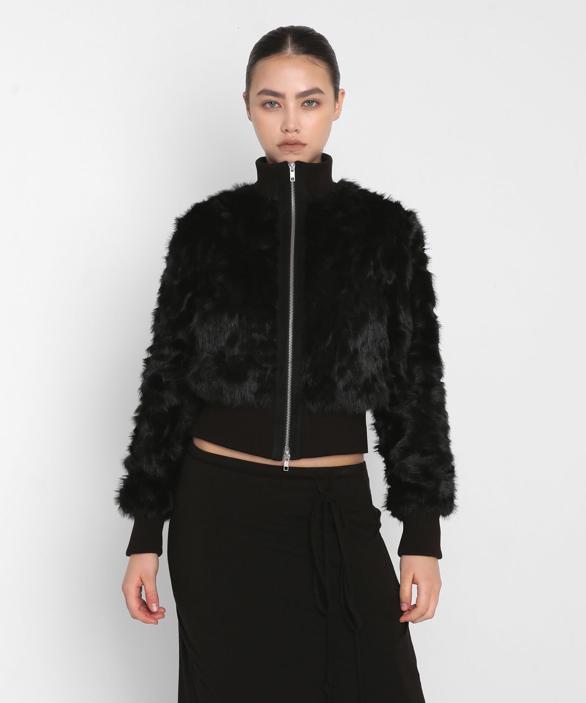 샌드릭(SANDRIC) FUR ZIP UP JACKET_BLACK