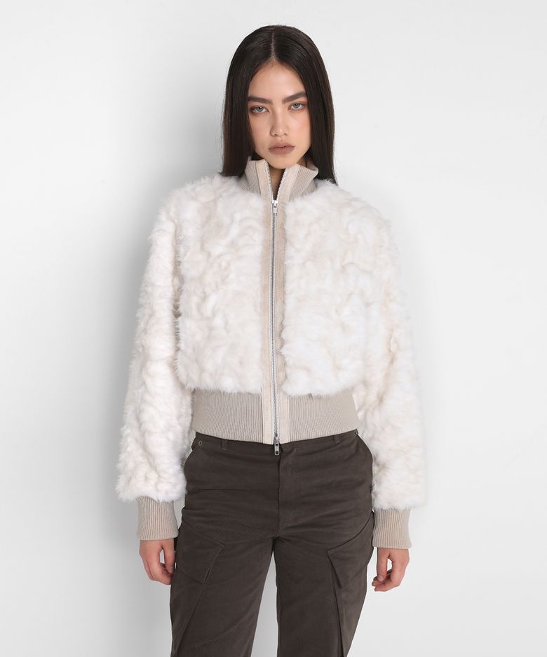 FUR ZIP UP JACKET_IVORY