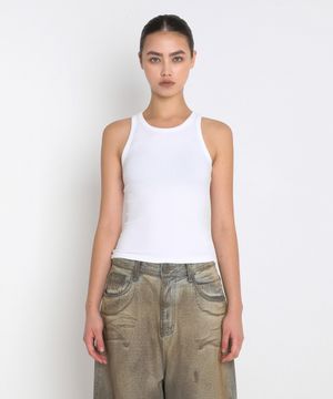 BRUSHED LAYERED TANK TOP_WHITE