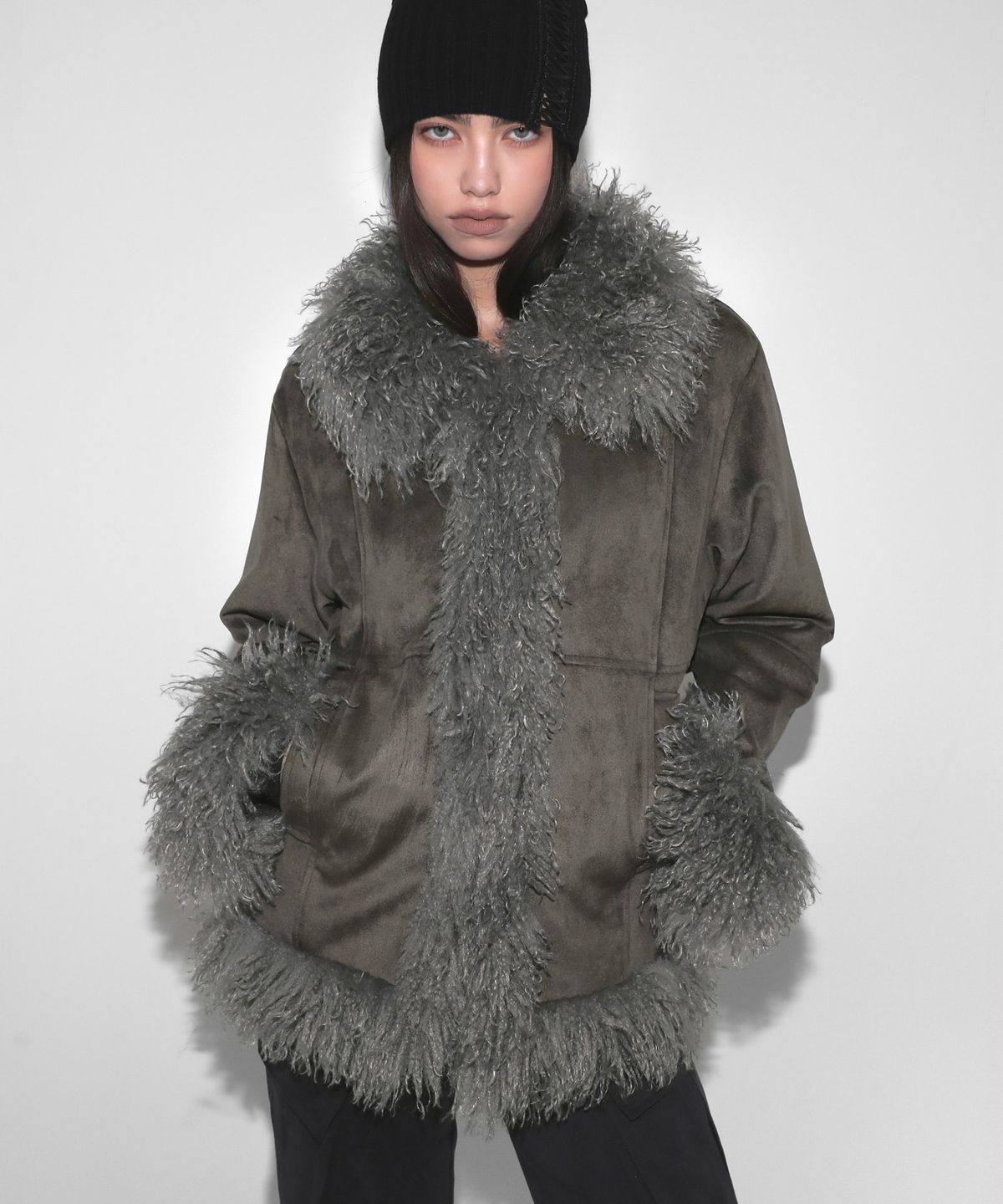 샌드릭(SANDRIC) TRIMMING FUR JACKET_KHAKI