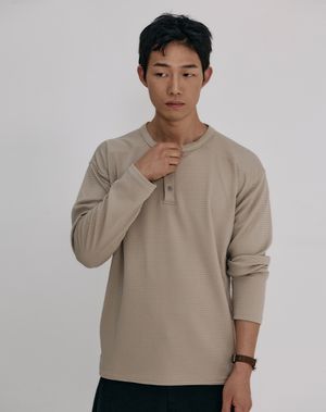 소프트 와플 헨리넥 _ 베이지