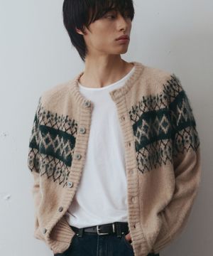 다이아 헤어리 브러쉬 노르딕 가디건 [베이지]