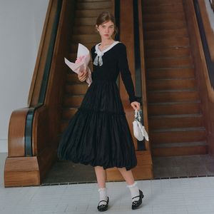 Cest_White collar balloon dress