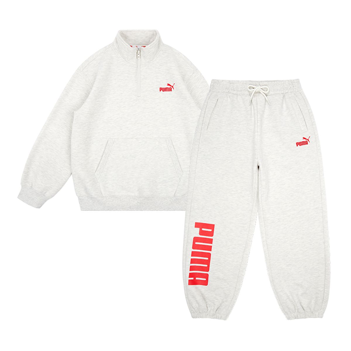 푸마 키즈(PUMA KIDS) 기모 반집업 세트_PK54OS302