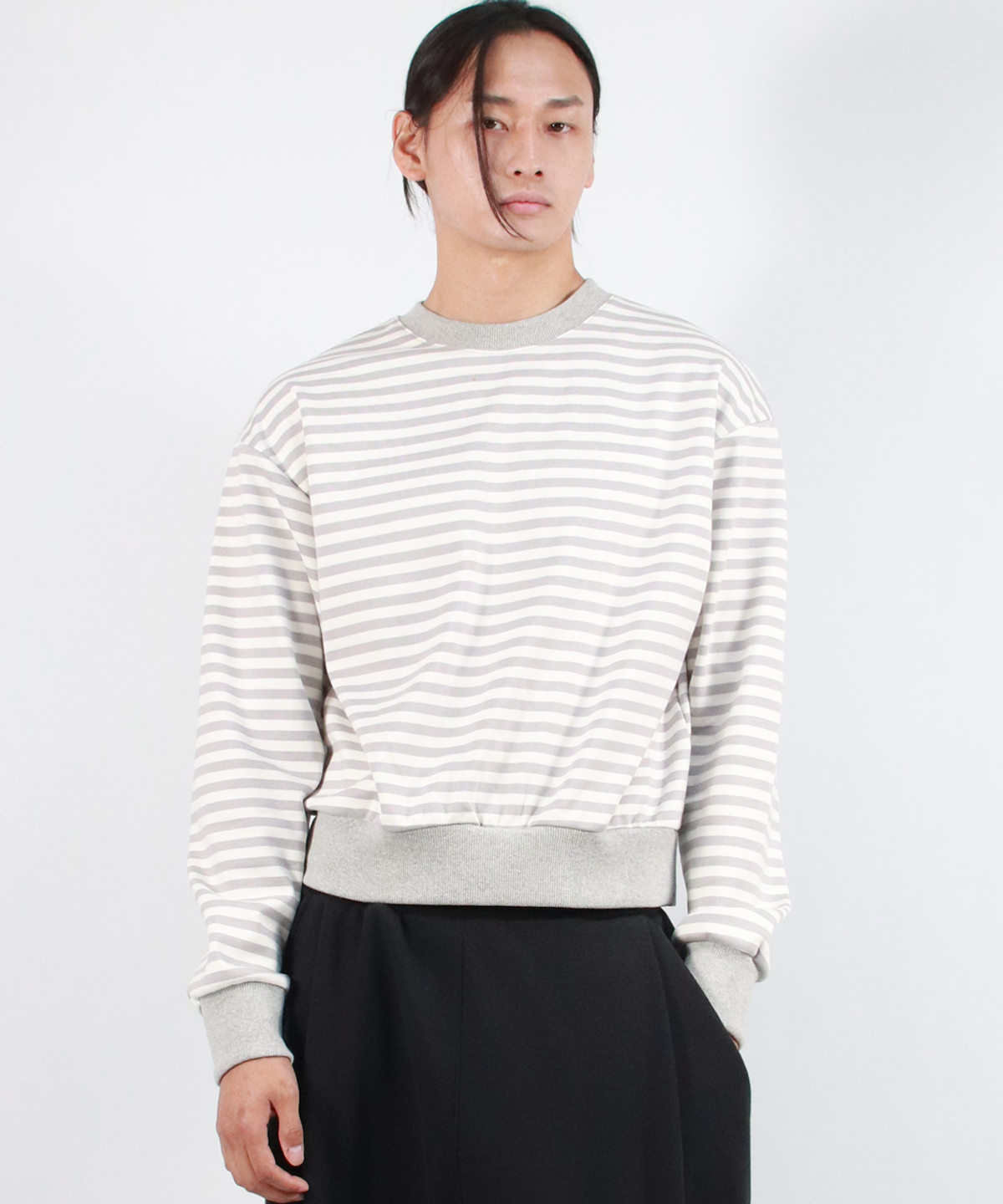 드마크(DEMARC) M STRIPE MEDIUM-FIT SWEATSHIRT -  Gray