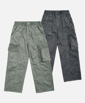 Vintage Utility Washed Cargo Pants_2color