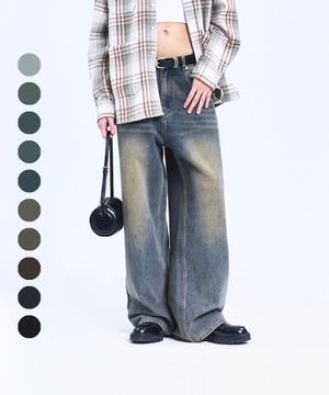 87-STAN 워싱 와이드 데님팬츠 10COLOR