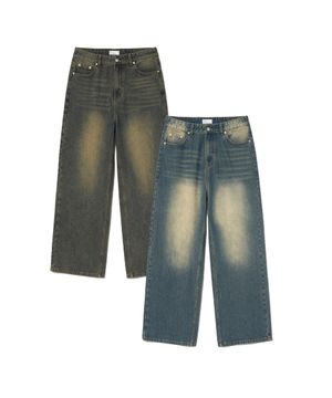 [2PACK] 워싱 와이드 데님팬츠 10COLOR