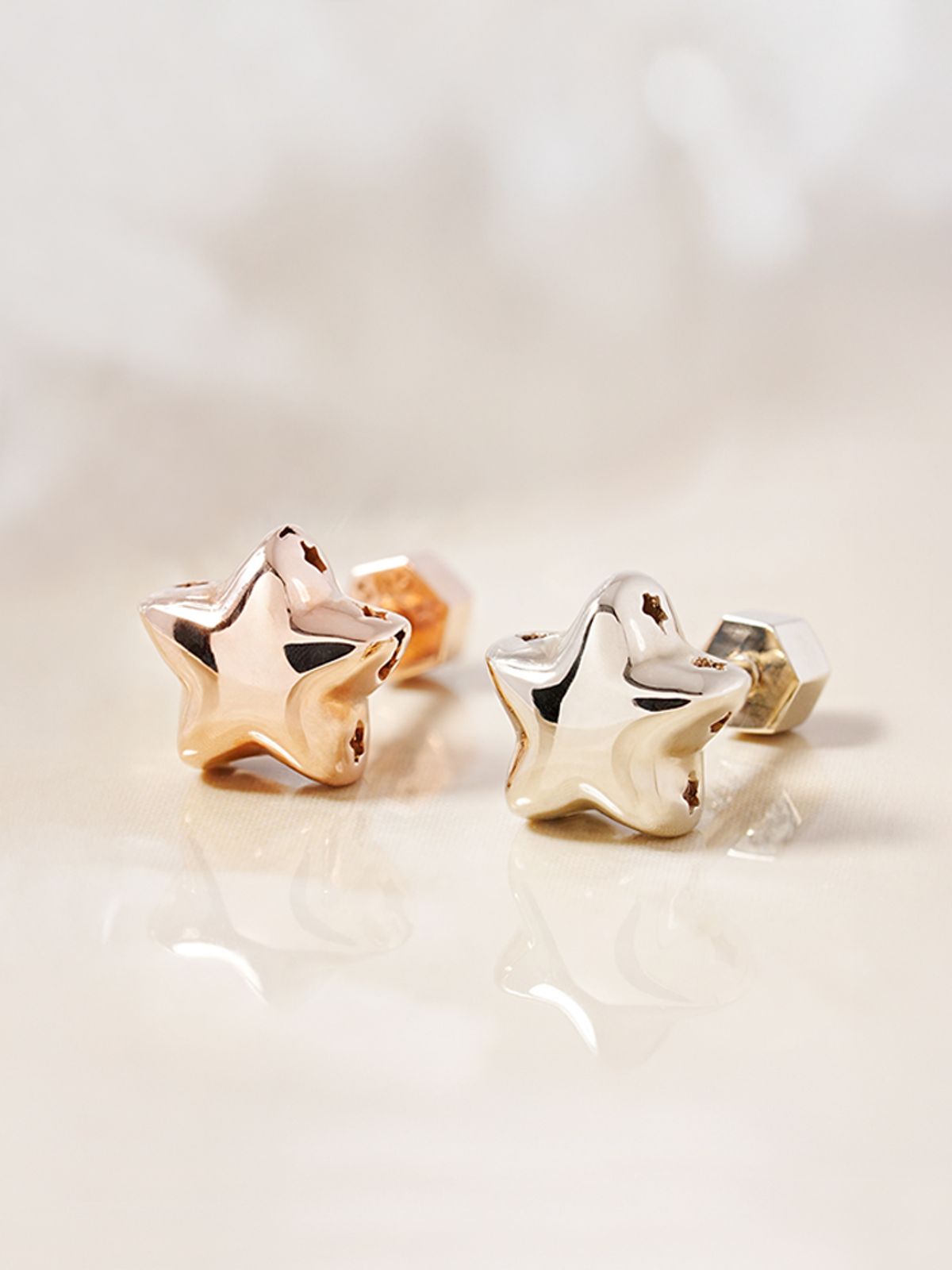 미니멀피어싱(MINIMALPIERCING) 14K 18K 골든 스타 레이어 피어싱 귀걸이