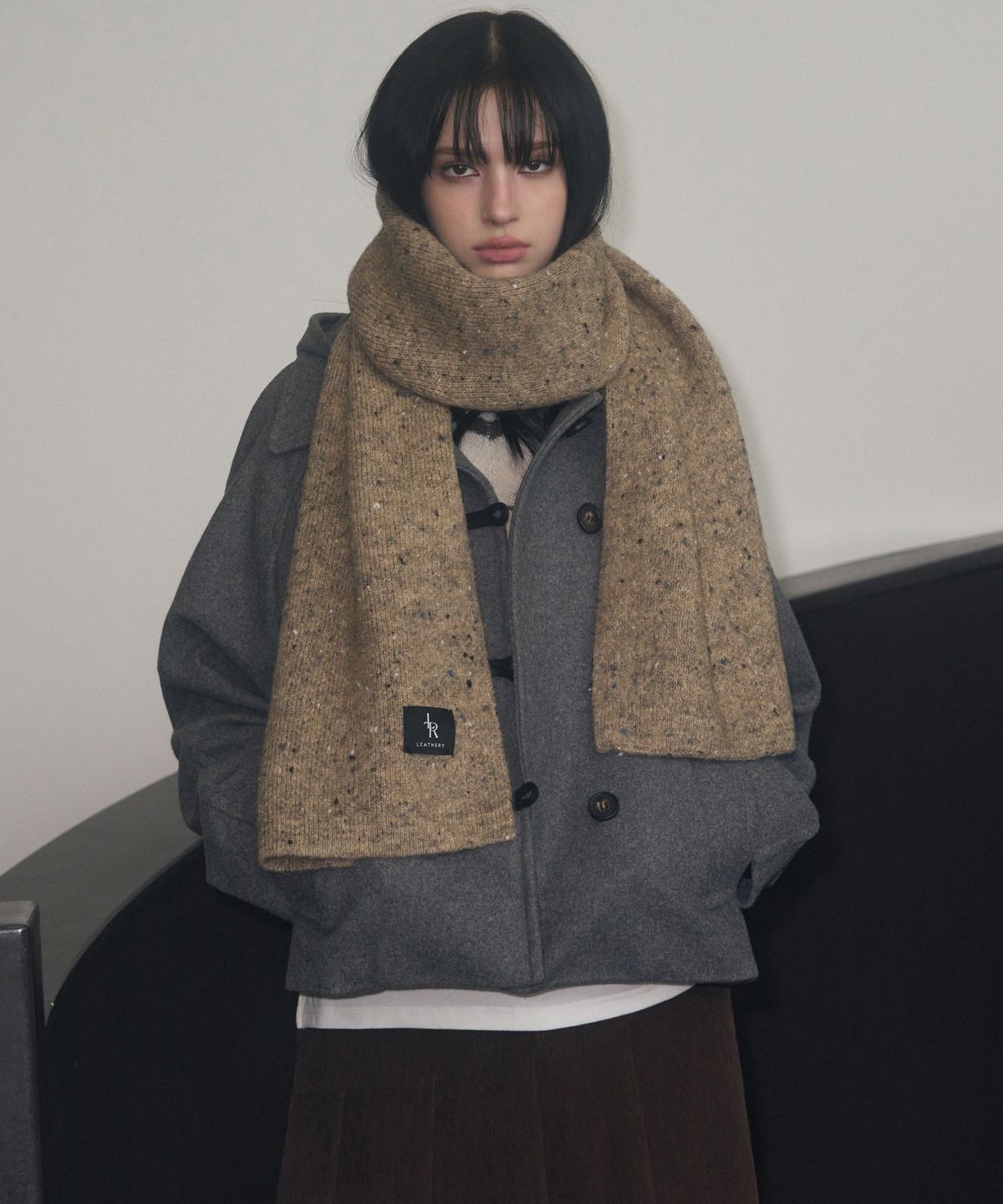 레더리(LEATHERY) 소프트 울 머플러 [BEIGE]