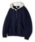 베이직 후드배색 헨리넥 후드티 GHT-485_네이비