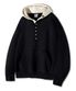 베이직 후드배색 헨리넥 후드티 GHT-485_블랙
