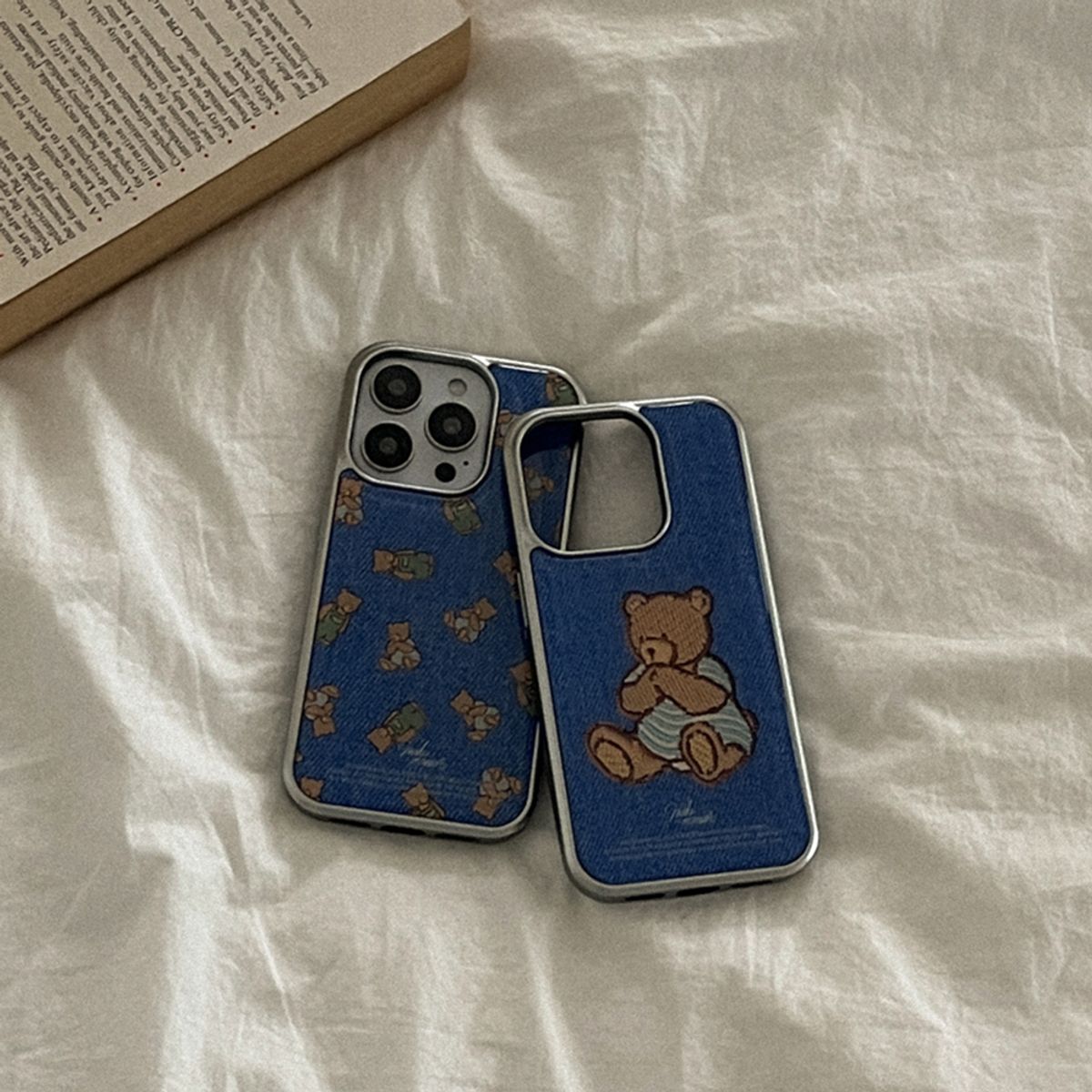 메이드모먼(MADEMOMENT) teddy in denim 디자인 [실버 맥세이프 범퍼케이스]