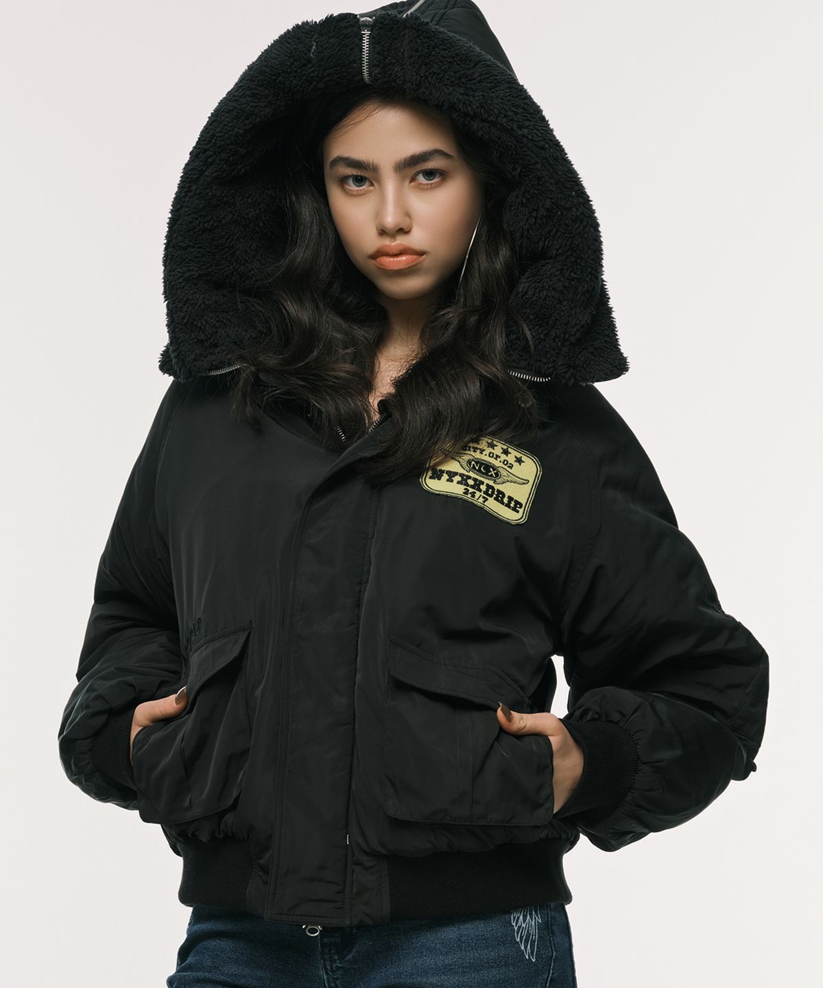 엔와이엑스엑스(NYXX) SLIDE BOMBER JACKET BLACK