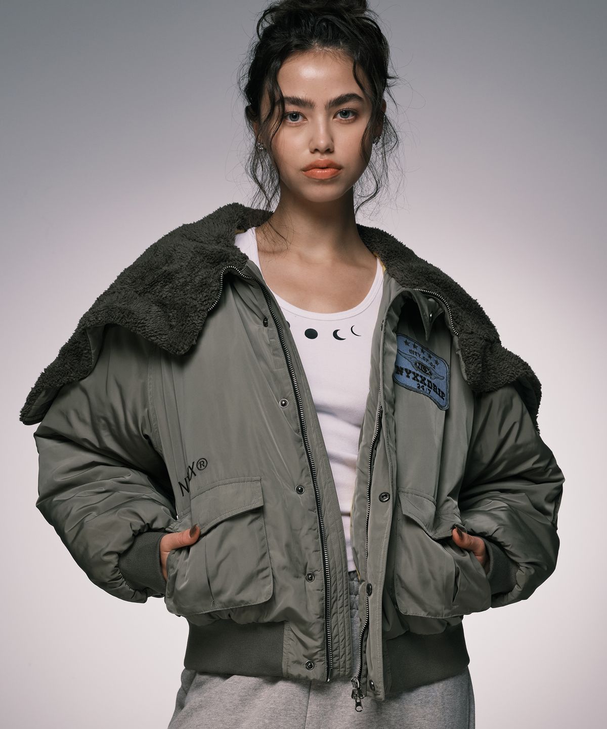 엔와이엑스엑스(NYXX) SLIDE BOMBER JACKET KHAKI