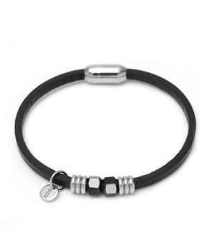 블랙 헥스 누아르  BM258B1172 소가죽 남자 팔찌