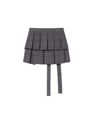 Check Layered skirt apron_gray