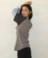 COLOR BLOCK STRIPE LAYERED LONG SLEEVE GREY