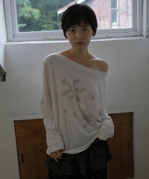 [tube top set] One shoulder tee_lucky