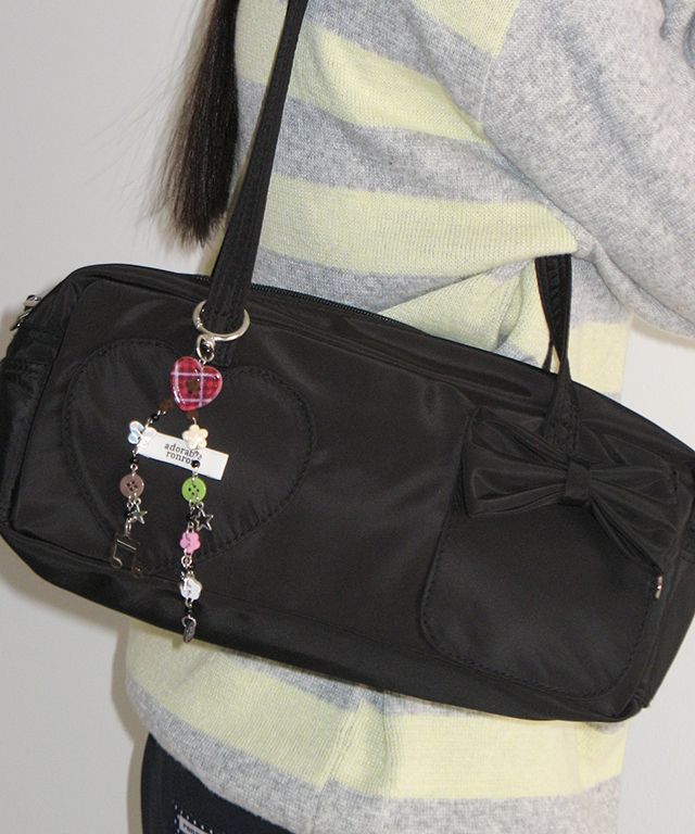 バッグ RONRON HEART ZIP POCKET 2WAY DUFFLE BAG MUSINSA | RONRON HEART ZIP POCKET 2WAY DUFFLE BAG BLACK