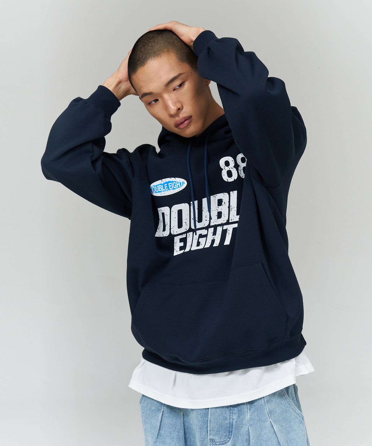 더블에잇(DOUBLE EIGHT) 88 크랙 후드 (블랙)