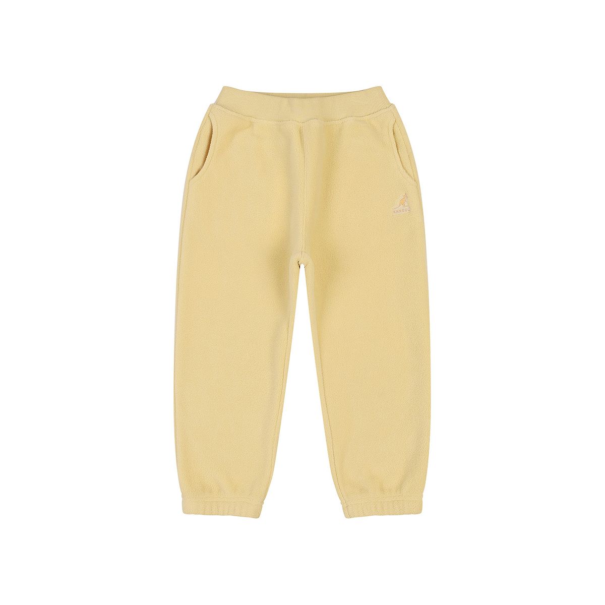 캉골키즈(KANGOL KIDS) 로고 포인트 플리스 조거 팬츠 RD 0103 옐로우