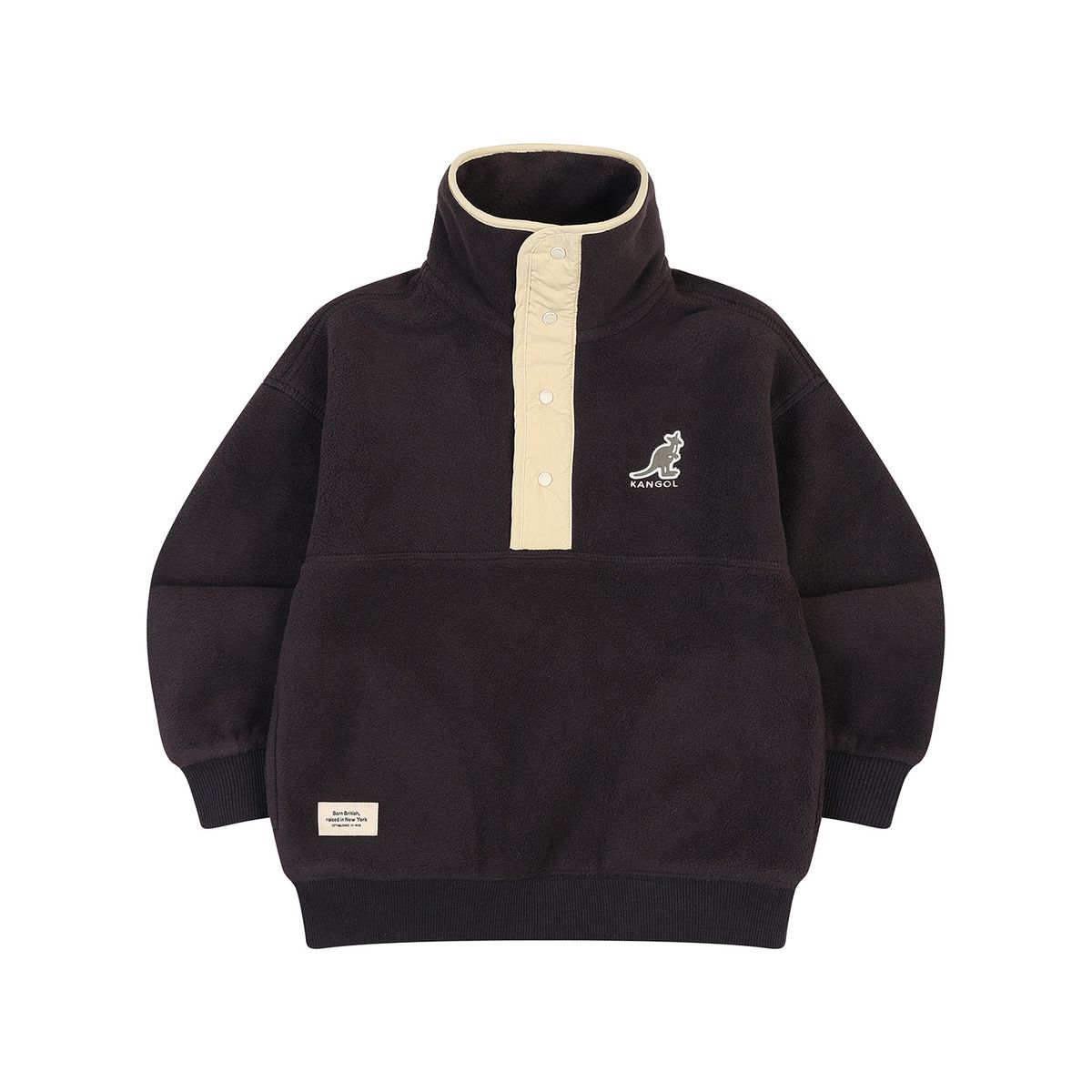 캉골키즈(KANGOL KIDS) 버튼 하프넥 플리스 스웻셔츠 RD 0107 차콜
