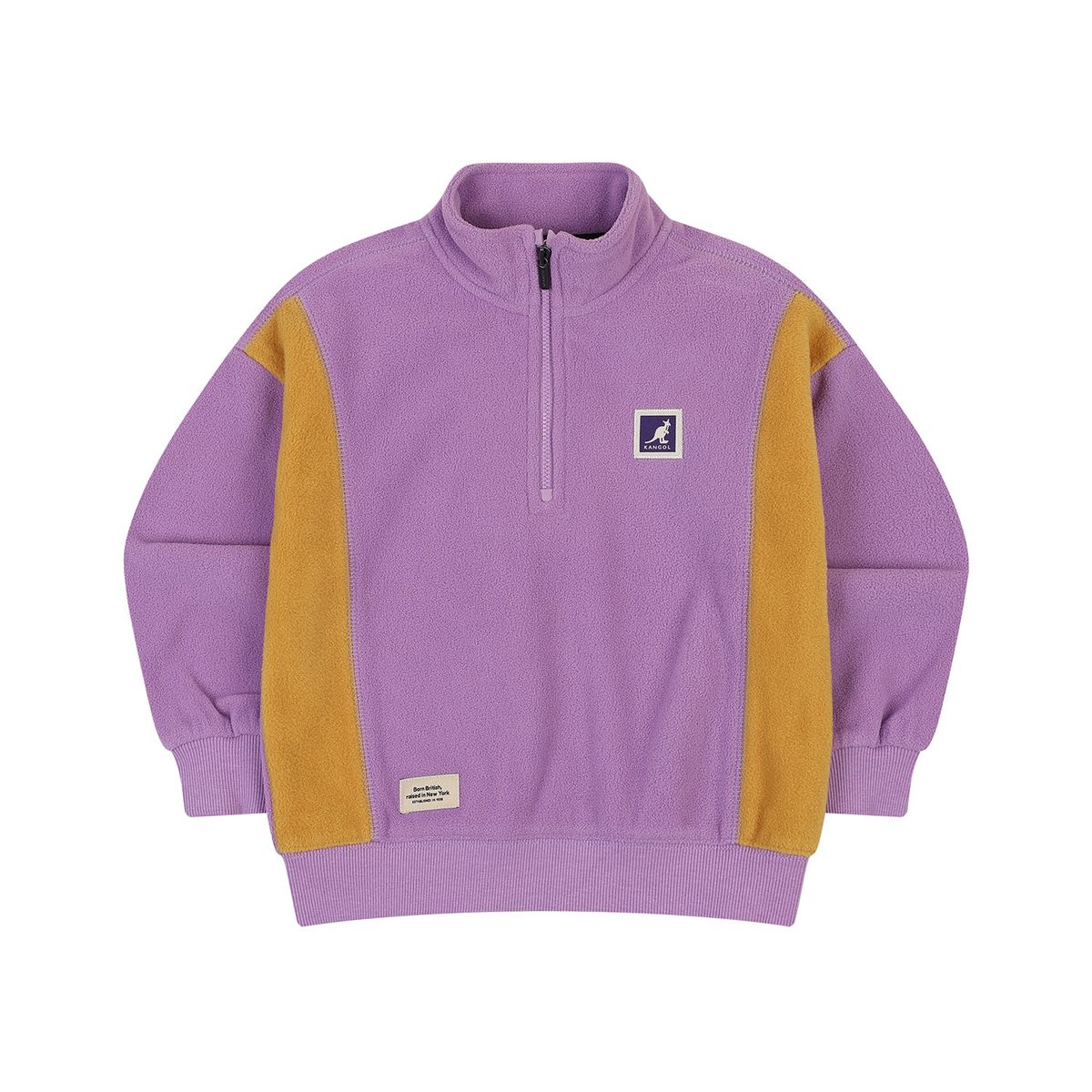 캉골키즈(KANGOL KIDS) 컬러블럭 플리스 하프 집업 스웻셔츠 RD 2208 라벤더
