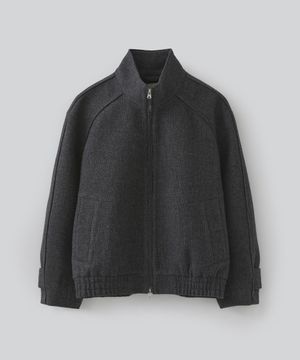 트위드 울 하이넥 블루종 자켓 (차콜)