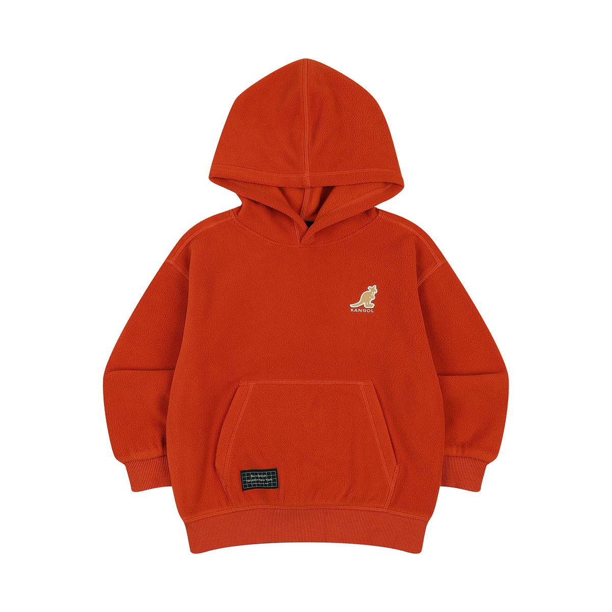 캉골키즈(KANGOL KIDS) 로고 포인트 플리스 후디 RD 0201 오렌지