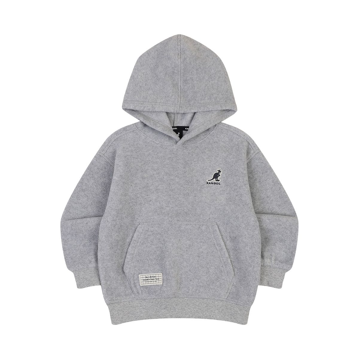 캉골키즈(KANGOL KIDS) 로고 포인트 플리스 후디 RD 0201 그레이