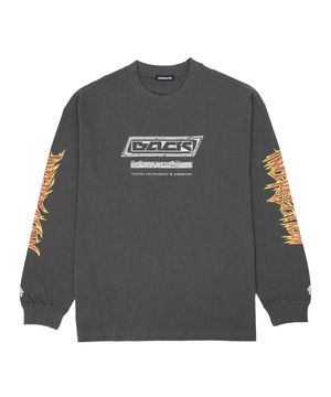 빈티지 그래픽 롱 슬리브 티셔츠 [그레이]
