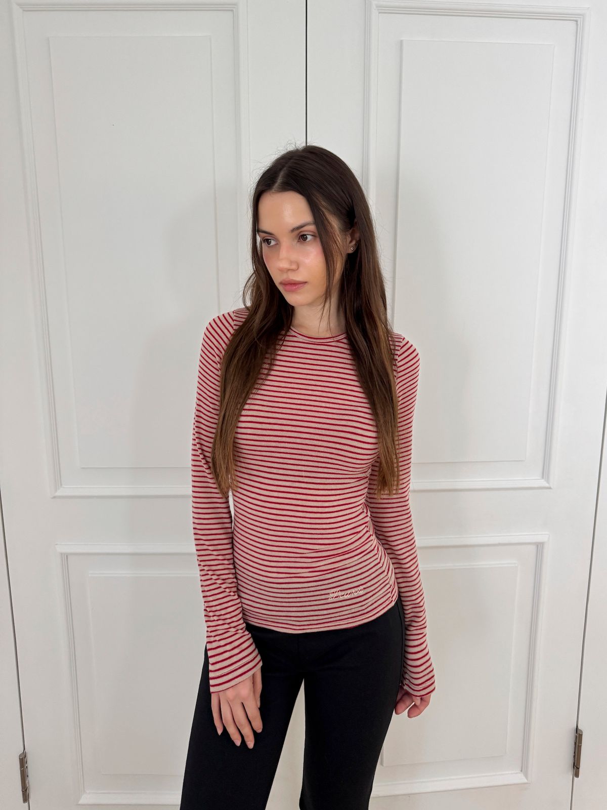 디어시스(Dearsis) Wool Stripe Long Sleeve (Red)