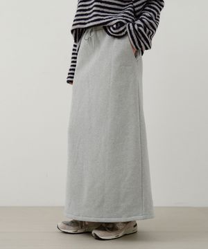 웜업 베이직 기모 롱스커트_MELANGE GRAY(W25-SK04)