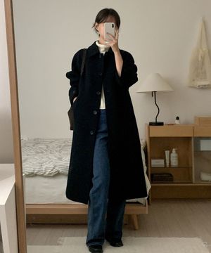 (우먼) 울 발마칸 코트_블랙