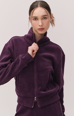 [25FW] 빅골지벨벳 크롭 집업점퍼 HTWJP5L04T