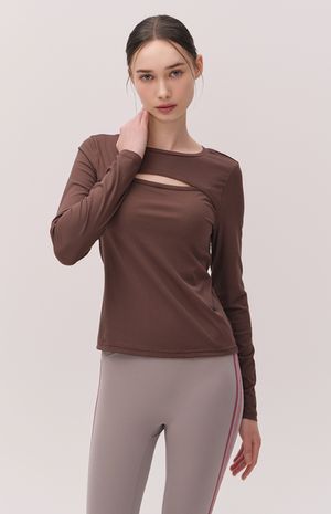 [25FW] 골지모달 프론트컷아웃 긴팔티 HTWTL5K04T