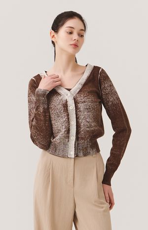 [25FW] 패턴프린트 니트가디건 HTWCD5K01T