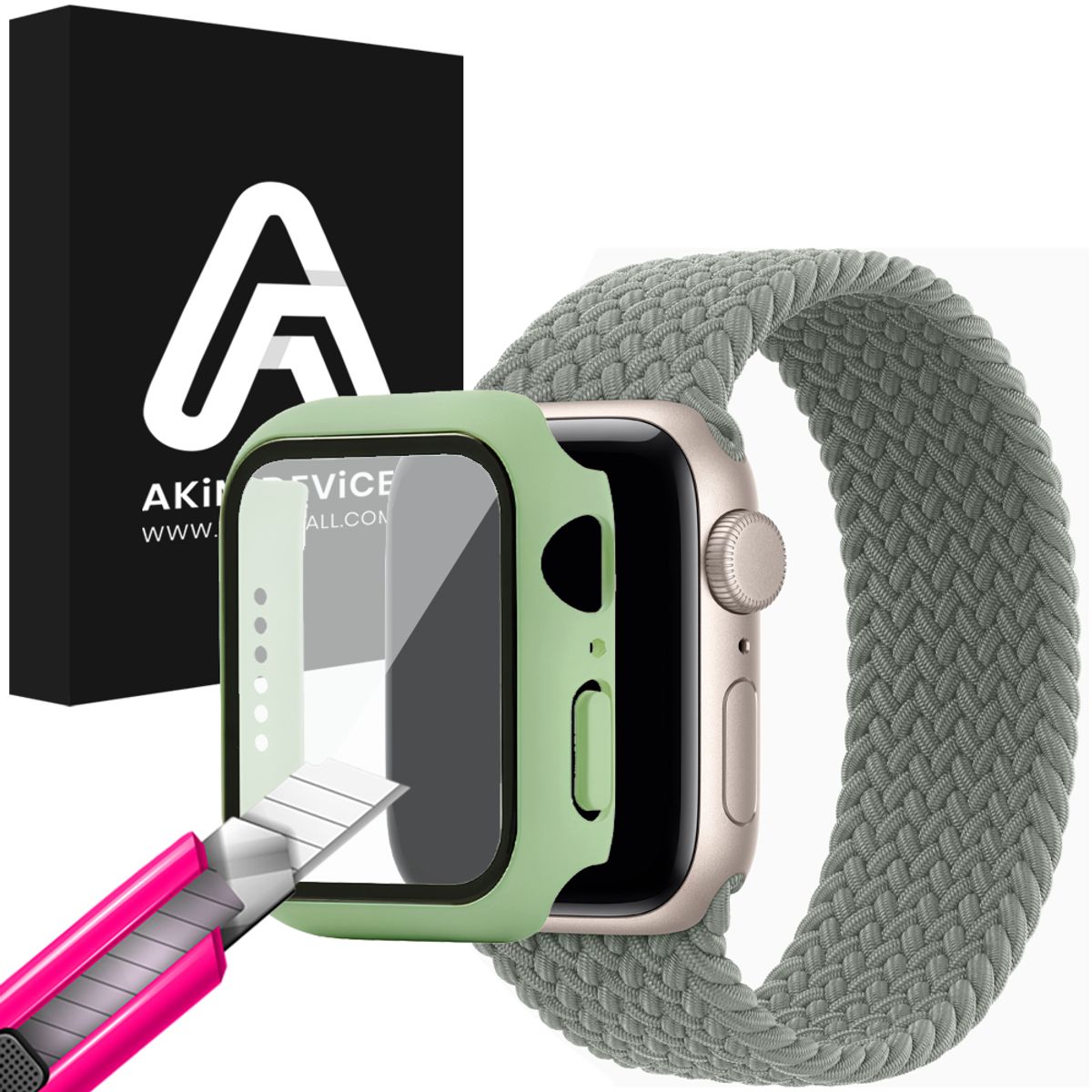아킴(AKIM) 애플워치SE 3세대 혼연일체 강화유리 케이스 40mm 44mm