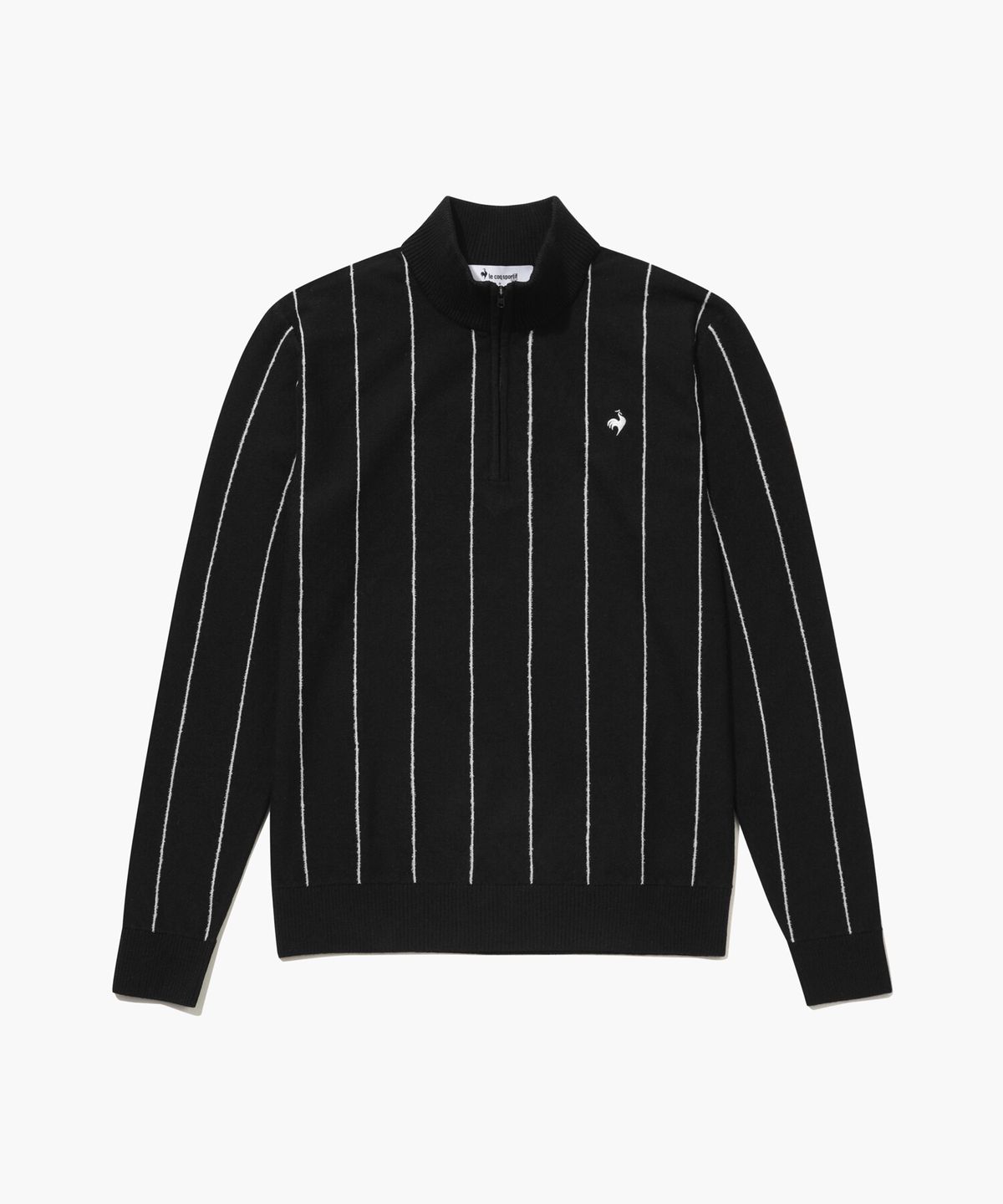 르꼬끄 골프(LECOQ GOLF) 남성 스트라이프 반집업 스웨터 _BLCK GQ321MKP93