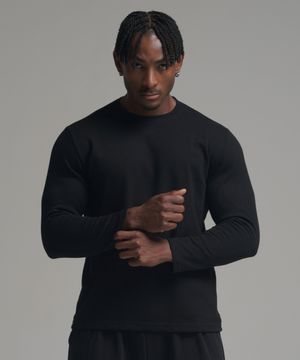 머슬핏 이지 롱 슬리브 - 블랙