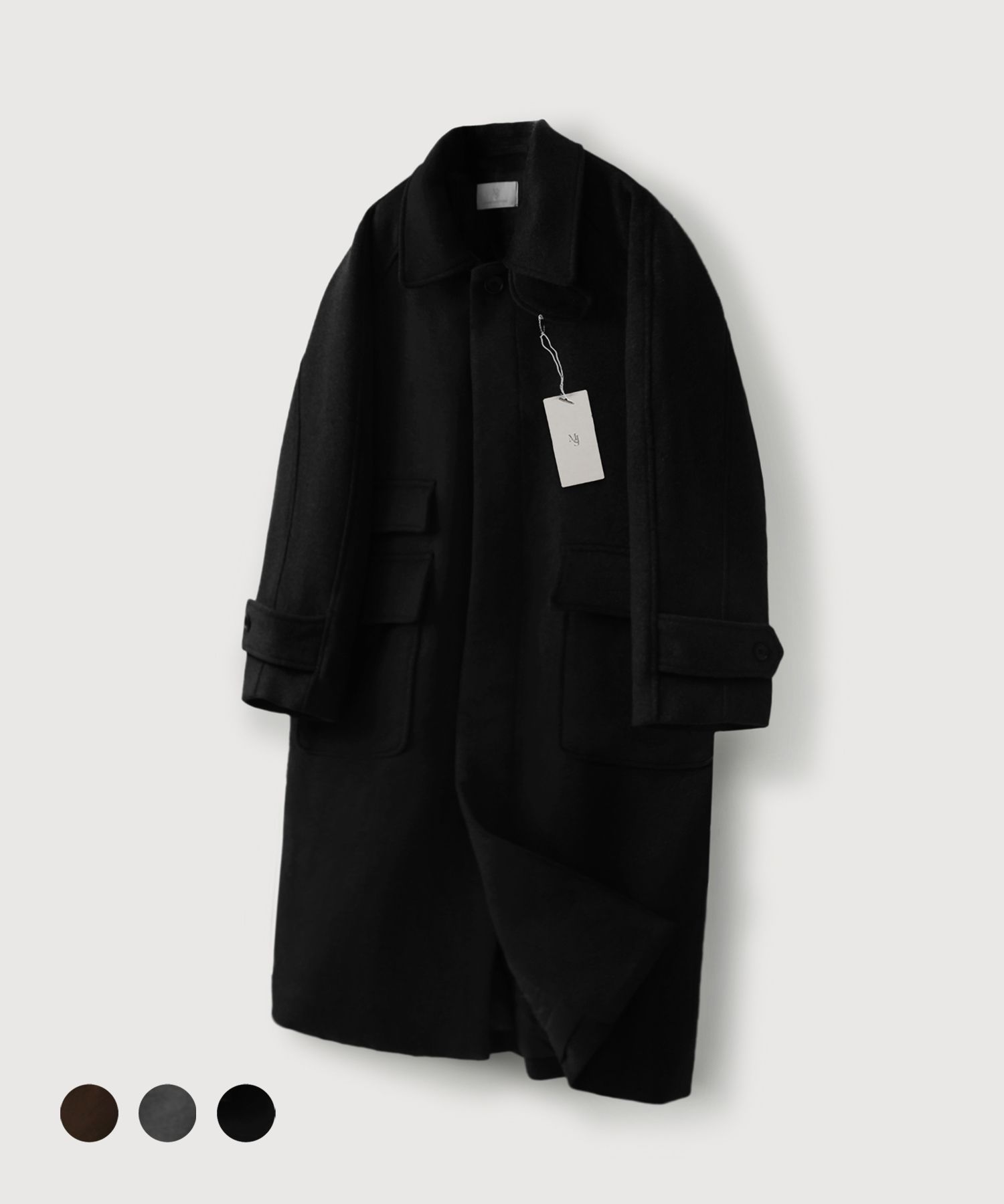 MUSINSA公式 | MOOD INSIDE オーバーサイズウールバルマカンコート_3カラー