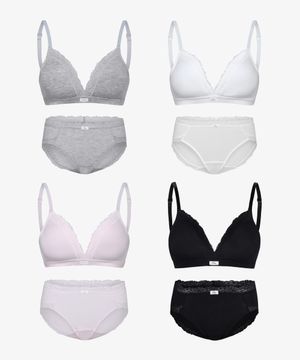 [세트] 러버스 노와이어 브라+팬티 3종 택1 세트 5colors(FI261BR01F010067)