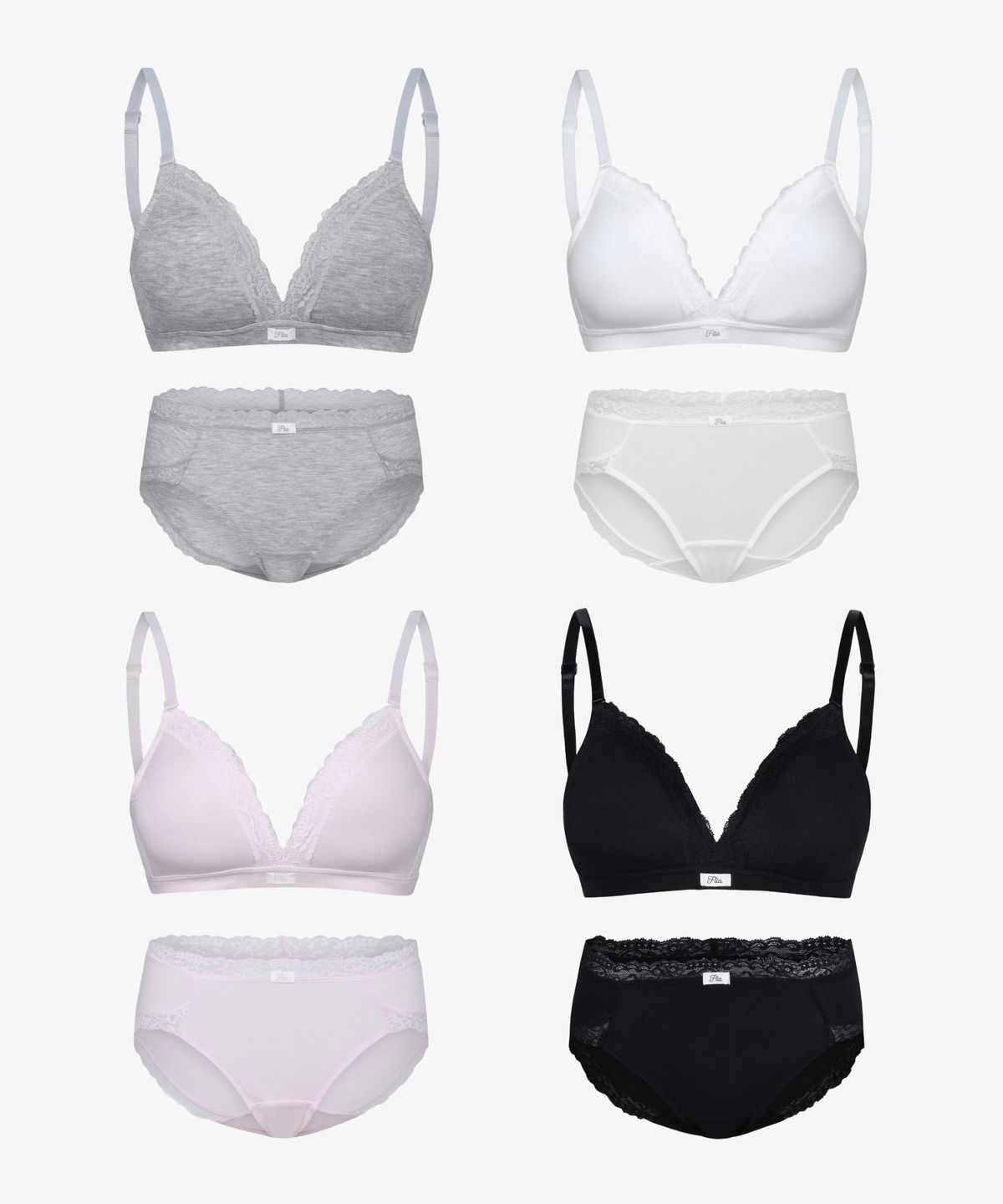 휠라언더웨어(FILA UNDERWEAR) [세트] 러버스 노와이어 브라+팬티 3종 택1 세트 6colors(FI261BR01F010067)