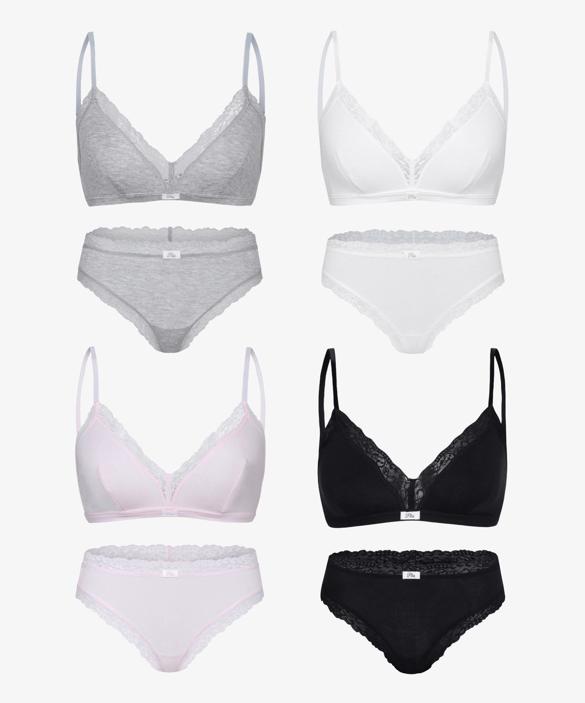 휠라언더웨어(FILA UNDERWEAR) [세트] 러버스 트라이앵글 볼륨 브라+팬티 3종 택1 세트 7colors(FI261BR01F009001)