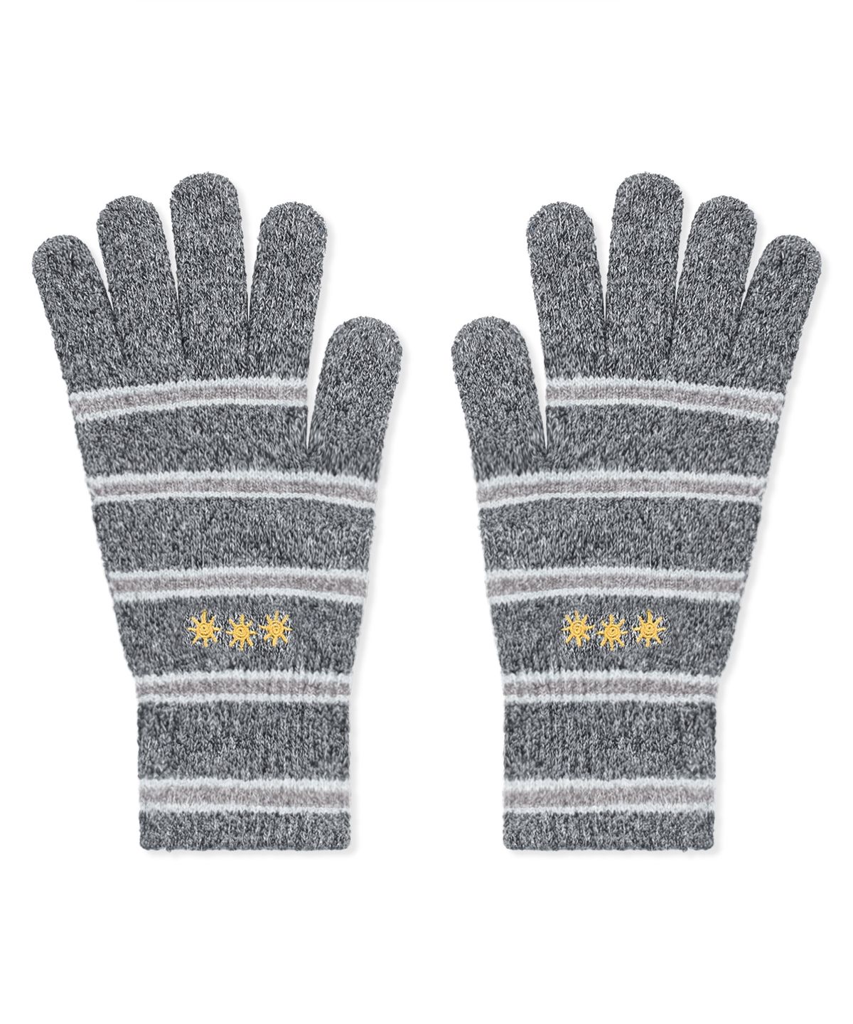 글랙(GLACK) GAC023 썬 스트라이프 니트 장갑 (CHARCOAL GRAY)